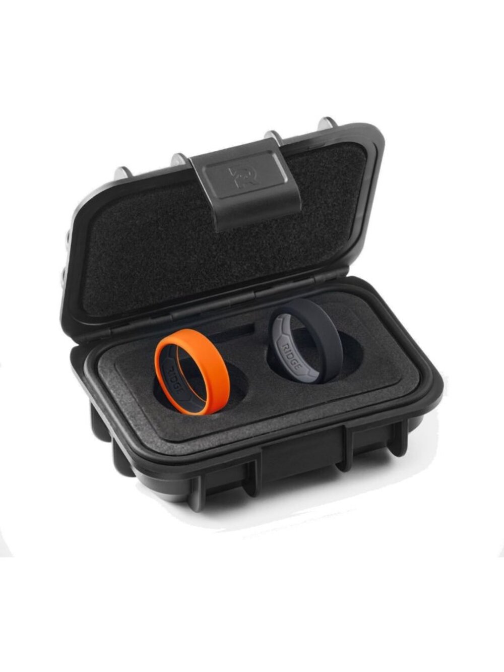 Men's 8mm Silicone Wedding Band - Beveled Edge Dual Design Rubber Ring